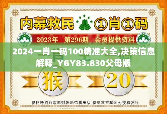 2024一肖一码100精准大全,决策信息解释_YGY83.830父母版