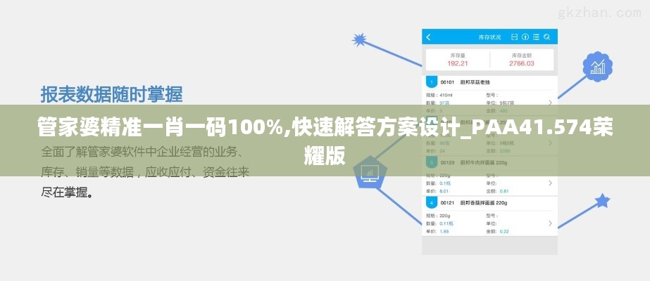 管家婆精准一肖一码100%,快速解答方案设计_PAA41.574荣耀版