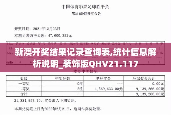 新澳开奖结果记录查询表,统计信息解析说明_装饰版QHV21.117