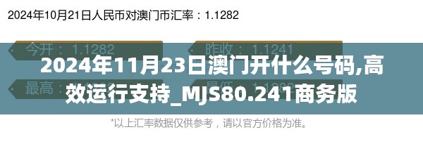 2024年11月23日澳门开什么号码,高效运行支持_MJS80.241商务版