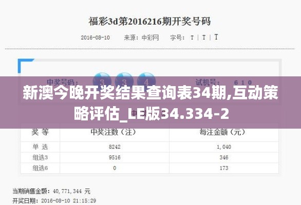 新澳今晚开奖结果查询表34期,互动策略评估_LE版34.334-2