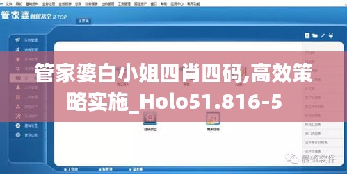 管家婆白小姐四肖四码,高效策略实施_Holo51.816-5