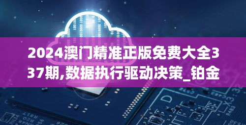 2024澳门精准正版免费大全337期,数据执行驱动决策_铂金版12.952-4