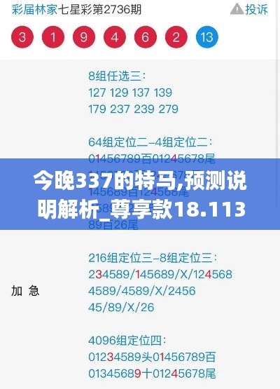 今晚337的特马,预测说明解析_尊享款18.113-6