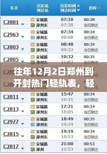 郑州至开封轻轨，暖心时光里的友情之旅——历年十二月二日热门轻轨纪实
