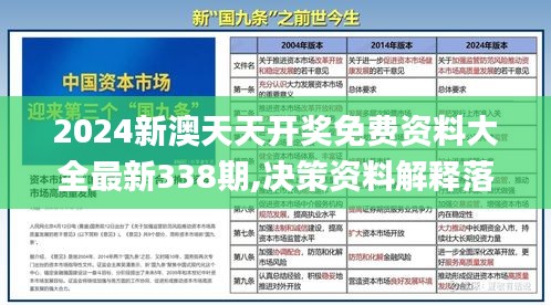 2024新澳天天开奖免费资料大全最新338期,决策资料解释落实_豪华版82.439-1