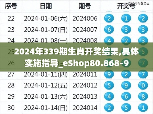 2024年339期生肖开奖结果,具体实施指导_eShop80.868-9