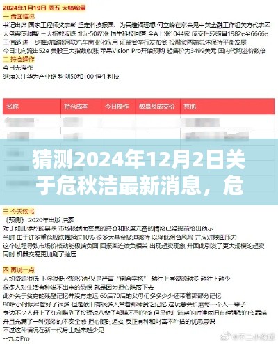 危秋洁最新消息预测指南，揭秘2024年12月2日特辑，适用于初学者与进阶用户关注焦点