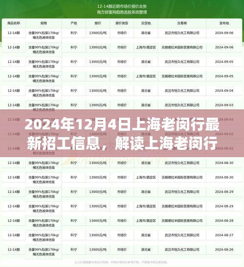 2024年12月4日上海老闵行最新招工信息解读，趋势与挑战分析