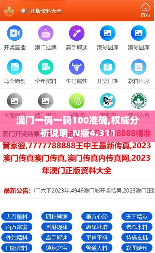 澳门一码一码100准确,权威分析说明_N版4.311