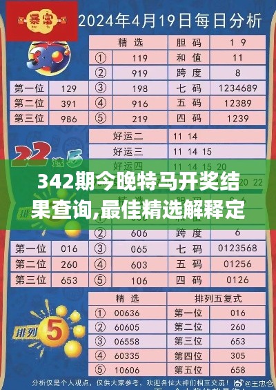 342期今晚特马开奖结果查询,最佳精选解释定义_VIP2.870