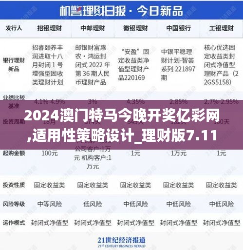 2024澳门特马今晚开奖亿彩网,适用性策略设计_理财版7.114