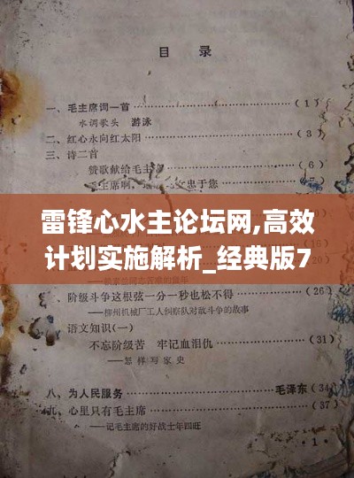 雷锋心水主论坛网,高效计划实施解析_经典版7.589