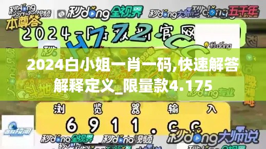 2024白小姐一肖一码,快速解答解释定义_限量款4.175