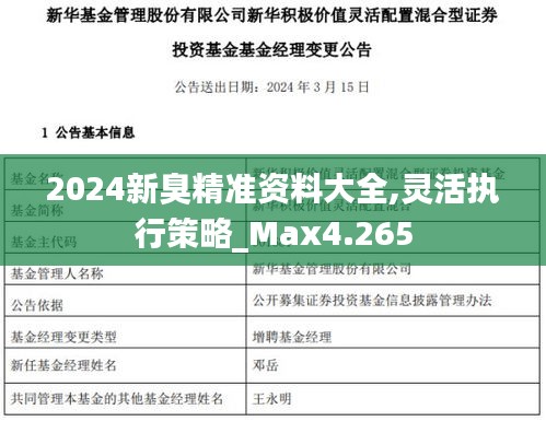 2024新臭精准资料大全,灵活执行策略_Max4.265