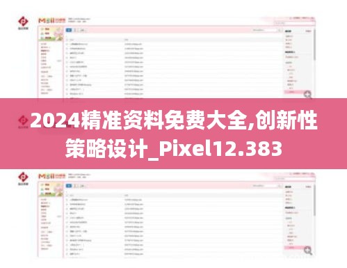 2024精准资料免费大全,创新性策略设计_Pixel12.383