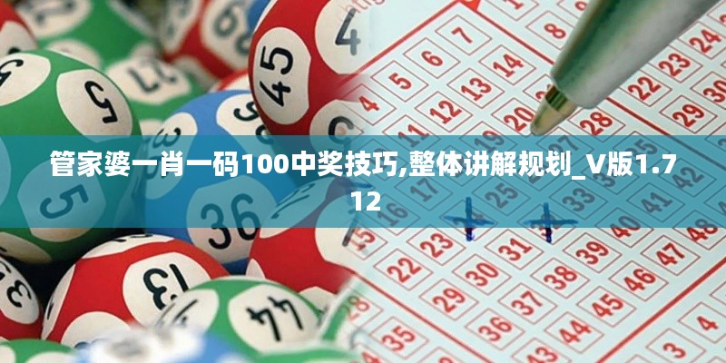 管家婆一肖一码100中奖技巧,整体讲解规划_V版1.712