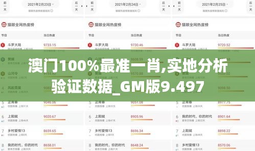 澳门100%最准一肖,实地分析验证数据_GM版9.497