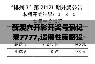 新澳六开彩开奖号码记录7777,适用性策略设计_X9.396