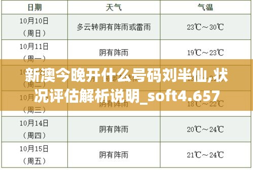 新澳今晚开什么号码刘半仙,状况评估解析说明_soft4.657