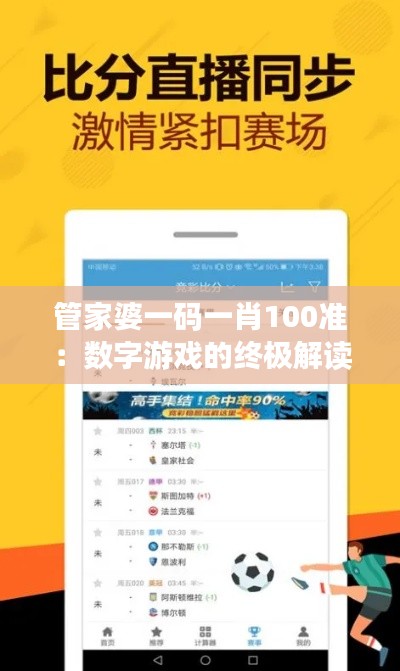 管家婆一码一肖100准：数字游戏的终极解读