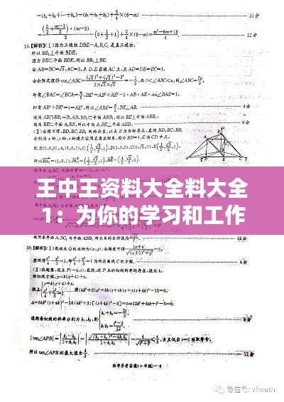 王中王资料大全料大全1：为你的学习和工作助力