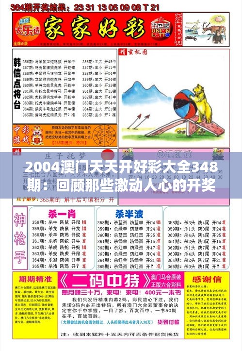 2004澳门天天开好彩大全348期：回顾那些激动人心的开奖时刻