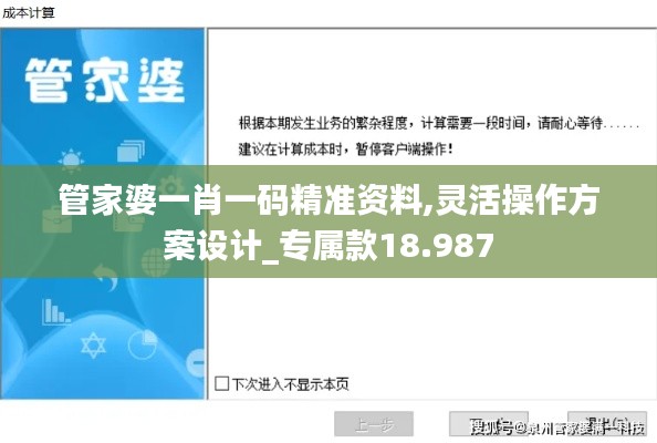 管家婆一肖一码精准资料,灵活操作方案设计_专属款18.987