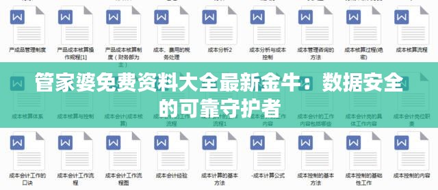 管家婆免费资料大全最新金牛：数据安全的可靠守护者