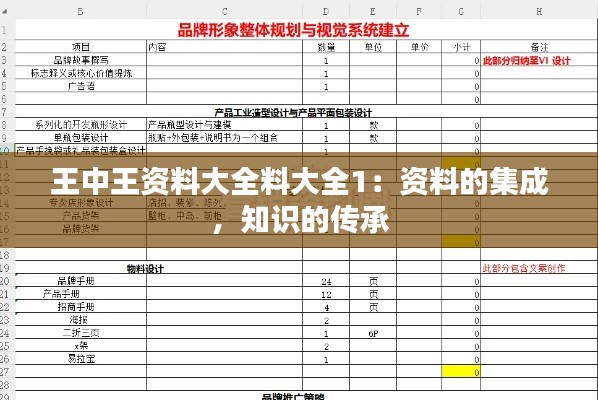 王中王资料大全料大全1：资料的集成，知识的传承