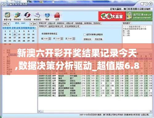 新澳六开彩开奖结果记录今天,数据决策分析驱动_超值版6.899