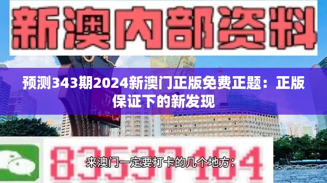 预测343期2024新澳门正版免费正题：正版保证下的新发现