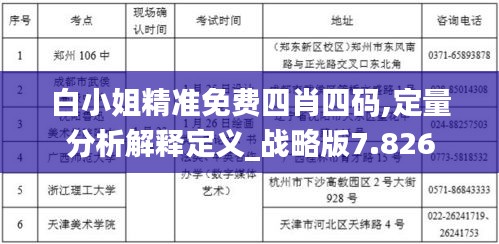 白小姐精准免费四肖四码,定量分析解释定义_战略版7.826