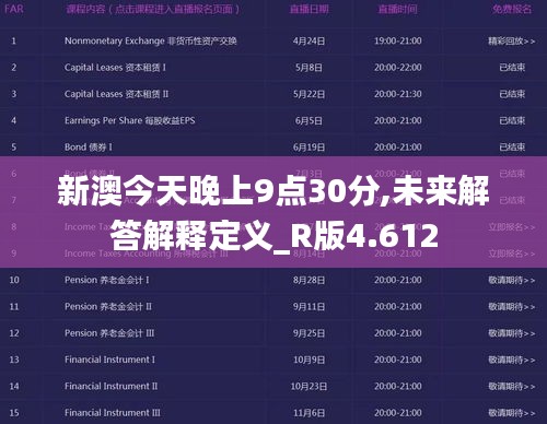 新澳今天晚上9点30分,未来解答解释定义_R版4.612