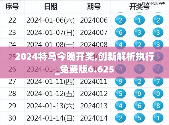 2024特马今晚开奖,创新解析执行_免费版6.625