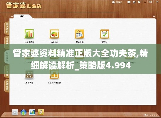 管家婆资料精准正版大全功夫茶,精细解读解析_策略版4.994