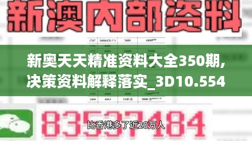 新奥天天精准资料大全350期,决策资料解释落实_3D10.554