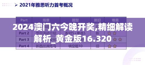 2024澳门六今晚开奖,精细解读解析_黄金版16.320