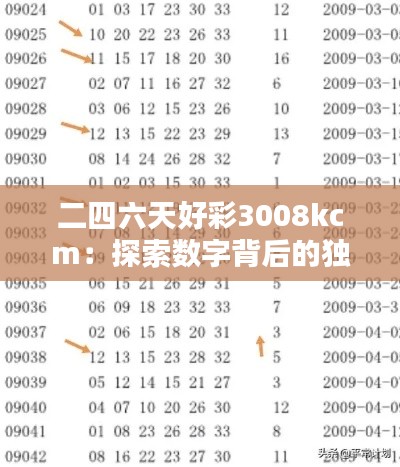 二四六天好彩3008kcm：探索数字背后的独特魅力与深刻感悟