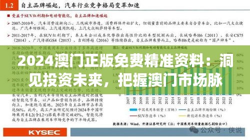 2024澳门正版免费精准资料：洞见投资未来，把握澳门市场脉搏