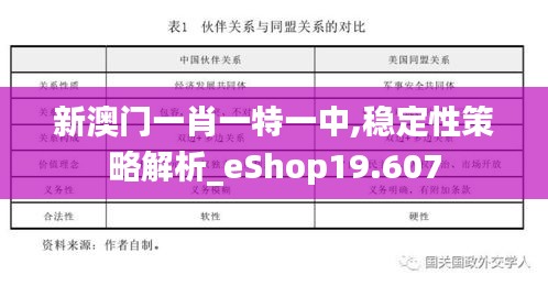 新澳门一肖一特一中,稳定性策略解析_eShop19.607