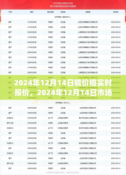 深度解析，2024年12月14日市场实时报价预测与价格走势影响