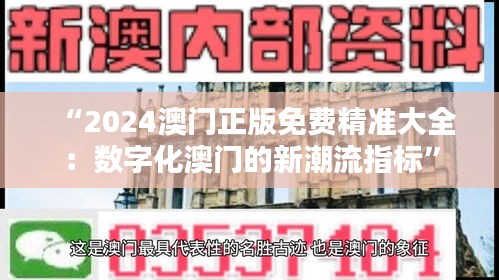 “2024澳门正版免费精准大全：数字化澳门的新潮流指标”