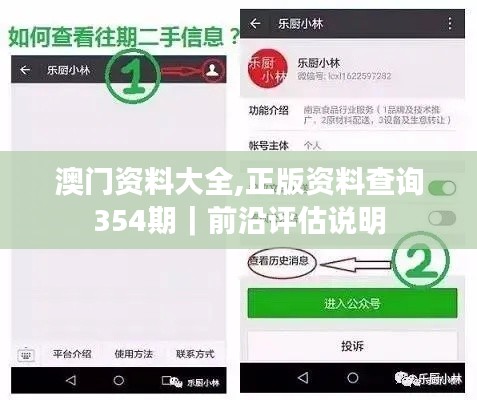 澳门资料大全,正版资料查询354期｜前沿评估说明