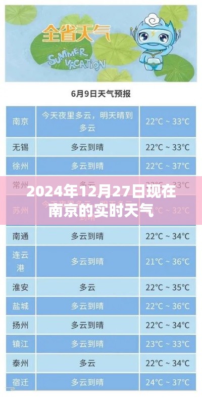 南京实时天气查询，2024年12月27日最新天气预报