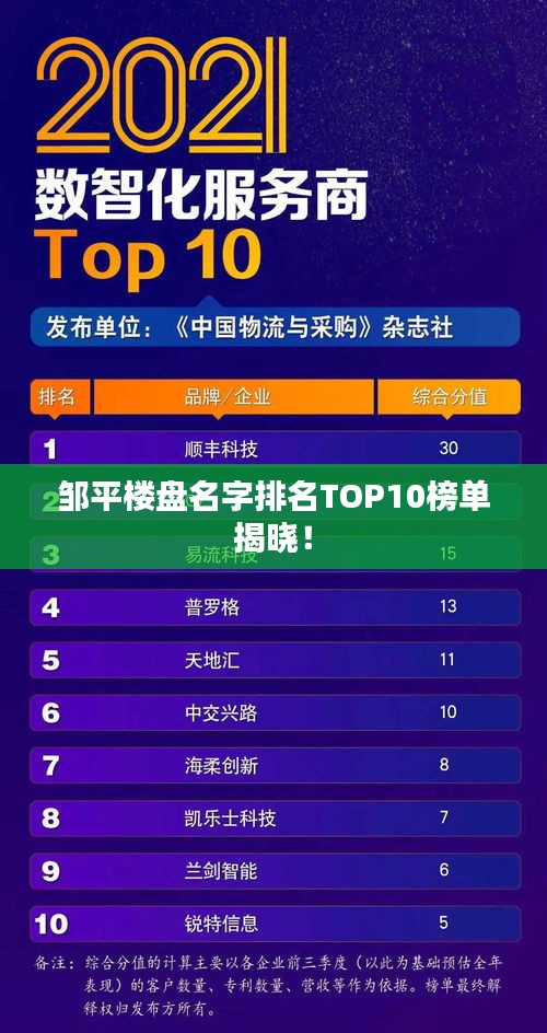 邹平楼盘名字排名TOP10榜单揭晓！