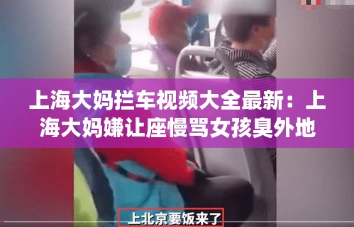 上海大妈拦车视频大全最新：上海大妈嫌让座慢骂女孩臭外地 