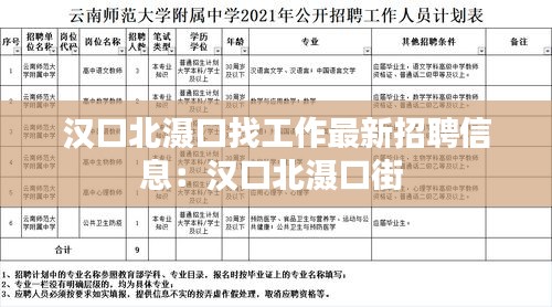 汉口北滠口找工作最新招聘信息：汉口北滠口街 