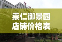 崇仁御景园店铺价格表最新：怀仁崇仁御府 