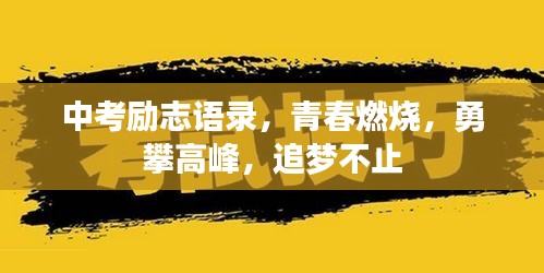 中考励志语录，青春燃烧，勇攀高峰，追梦不止